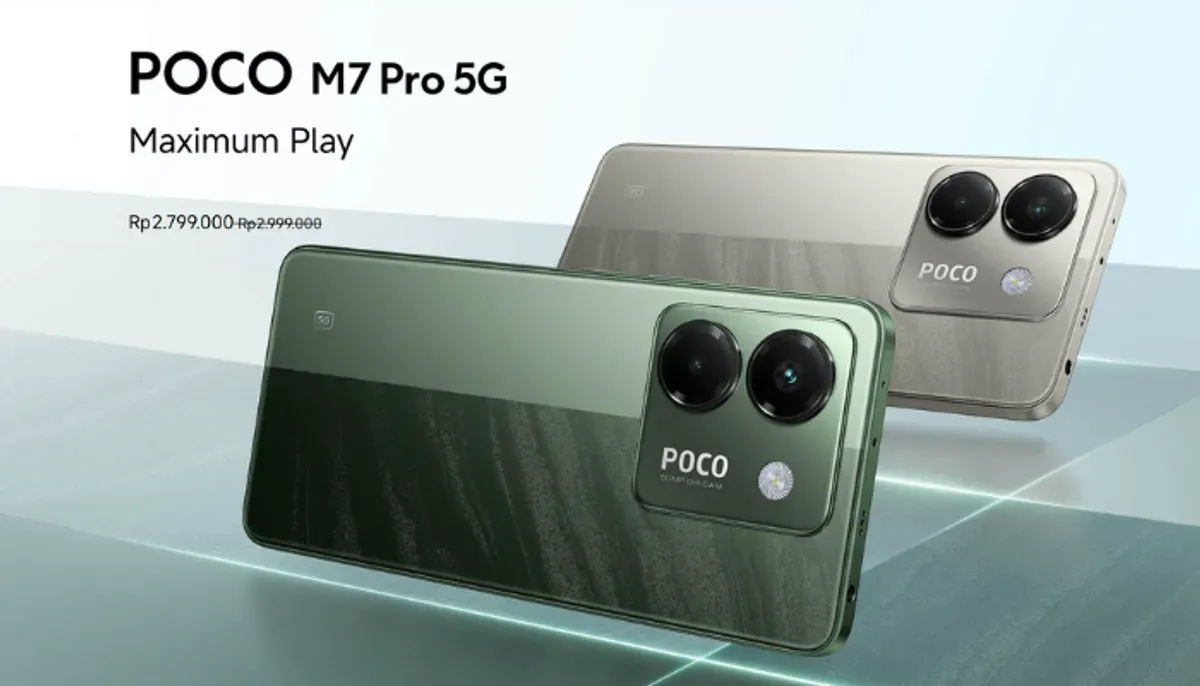 Smartphone mid-range dengan kamera bagus, POCO M7 Pro 5G menjawabnya dengan kamera OIS, desain premium dual-tone, dan layar AMOLED 120Hz (Sumber: mi.co.id)