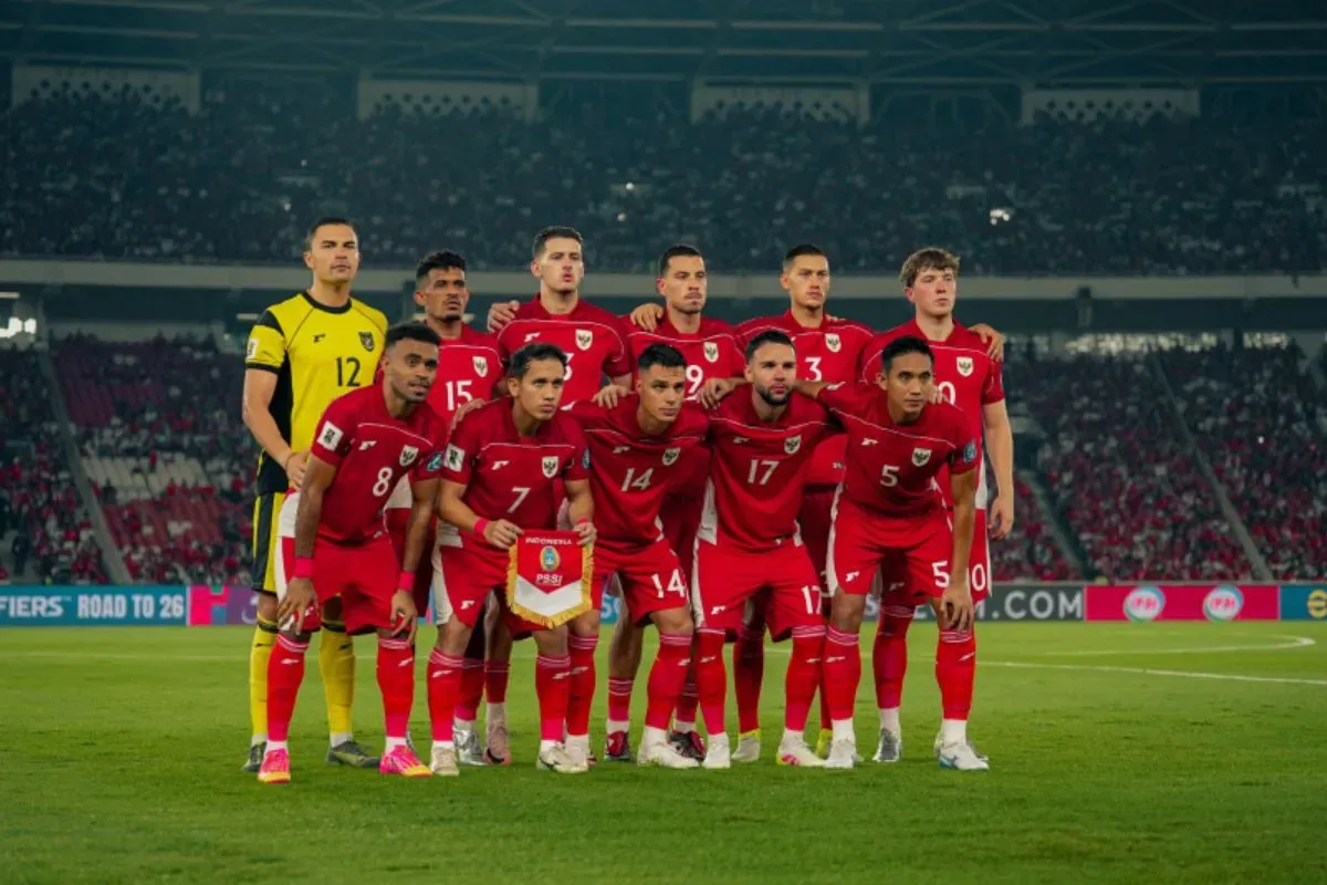 Para pemain Timnas Indonesia pada pertandingan Kualifikasi Piala Dunia 2026 round 3. (Sumber: PSSI)