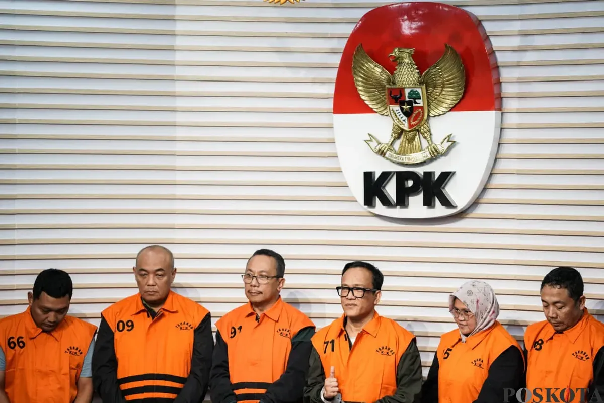 Wamenaker Immanuel Ebenezer ditetapkan KPK sebagai tersangka kasus pemerasan di Gedung Merah Putih, Kelurahan Guntur, Kecamatan Setiabudi, Jakarta Selatan, Jumat, 22 Agustus 2025. (Sumber: Poskota/Bilal Nugraha Ginanjar)