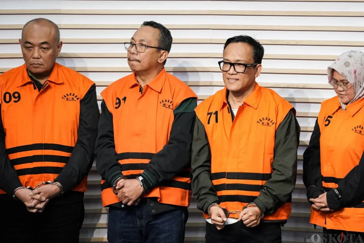 Wamenaker Immanuel Ebenezer ditetapkan KPK sebagai tersangka kasus pemerasan di Gedung Merah Putih, Kelurahan Guntur, Kecamatan Setiabudi, Jakarta Selatan, Jumat, 22 Agustus 2025. (Sumber: Poskota/Bilal Nugraha Ginanjar)