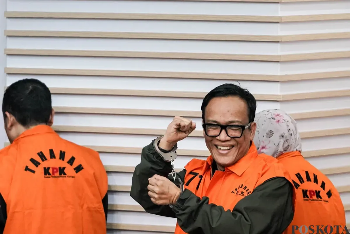 Wamenaker Immanuel Ebenezer ditetapkan KPK sebagai tersangka kasus pemerasan di Gedung Merah Putih, Kelurahan Guntur, Kecamatan Setiabudi, Jakarta Selatan, Jumat, 22 Agustus 2025. (Sumber: Poskota/Bilal Nugraha Ginanjar)