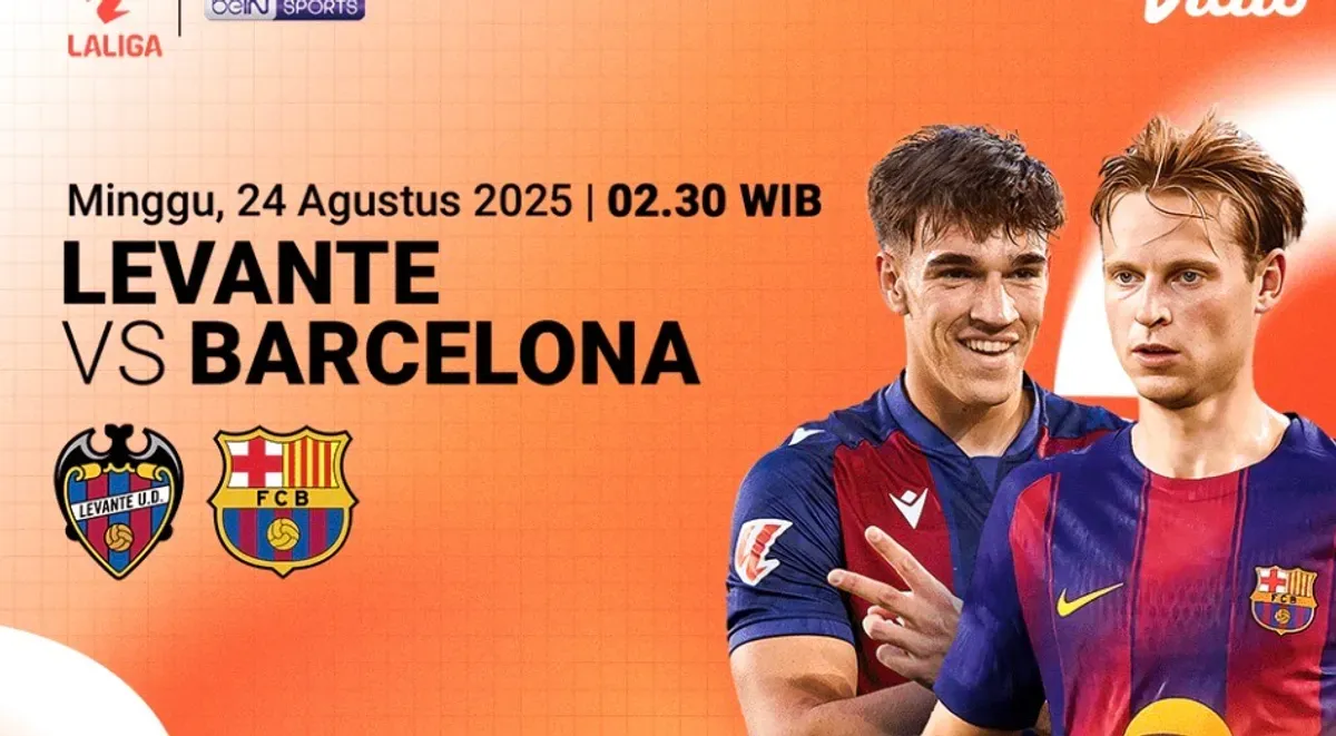 Live streaming Levante vs Barcelona di pekan kedia LaLiga 2025/2026 (Sumber: Vidio.com)