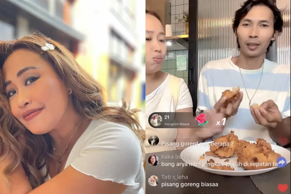 Potret Pingkan Mambo (kiri) dan suaminya, Arya Khan (kanan). (Sumber: Instagram dan TikTok)