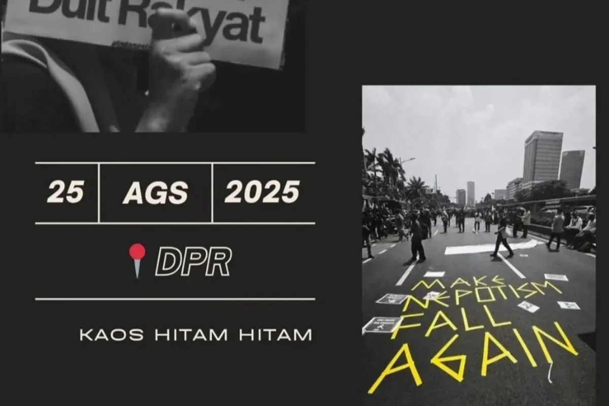 Poster ajakan demo 25 Agustus 2025 di depan gedung DPR. (Sumber: Instagram/@storyrakyat_)