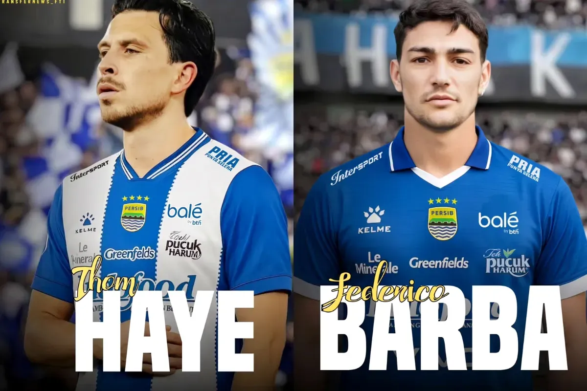 Ilustrasi rumor transfer Persib datangkan Thom Haye (kiri) dan Federico Barba (kanan). (Sumber: Instagram/@transfernews_ft1)