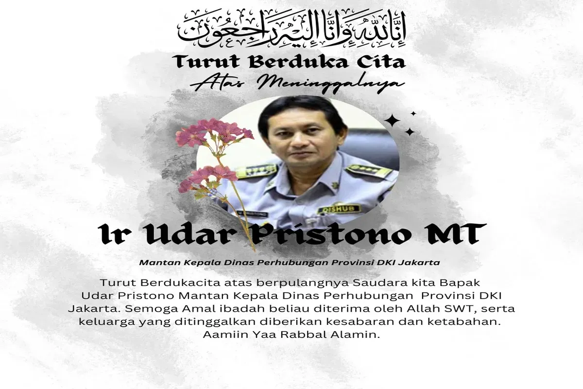Udar Pristono, mantan Kepala Dinas Perhubungan Provinsi DKI Jakarta,  meninggal dunia pada Senin, 25 Agustus 2025. Almarhum dimakamkan di TPU Tanah Kusir, Jakarta Selatan. (Sumber: Istimewa)