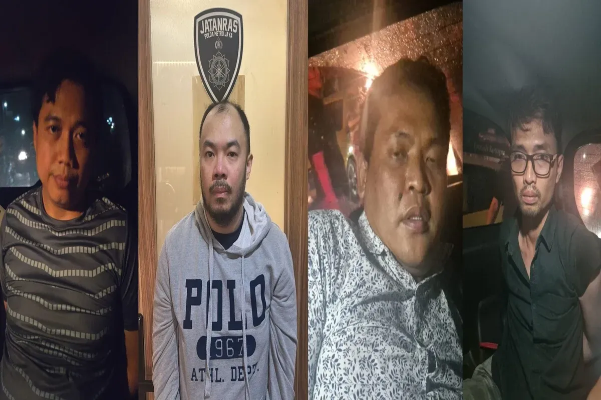 Empat aktor intelektual pembunuhan kepala cabang (Kacab) Bank Rakyat Indonesia (BRI) Cempaka Putih, Mohamad Ilham Pradipta. (Sumber: Polda Metro Jaya)