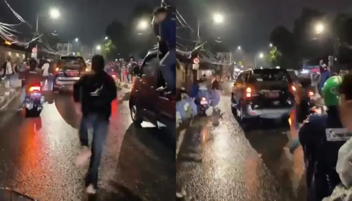 Mobil dinas Lurah Manggarai diamuk massa demo DPR, Simak kronologi mencekamnya, mulai dari upaya menghindari kerumunan hingga jadi sasaran amuk massa. (Sumber: X/@Heraloebss)
