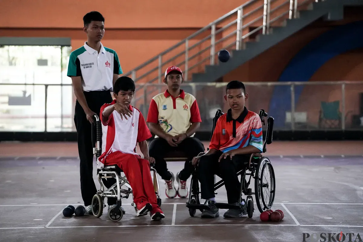 Penyandang disabilitas mengikuti Pekan Olahraga Penyandang Disabilitas Tingkat Provinsi DKI Jakarta Tahun 2025 di Jakarta International Roller Track Arena (JIRTA) dan GOR Sunter, Tanjung Priok, Jakarta Utara, Rabu, 27 Agustus 2025. (Sumber: Poskota/Bilal Nugraha Ginanjar)
