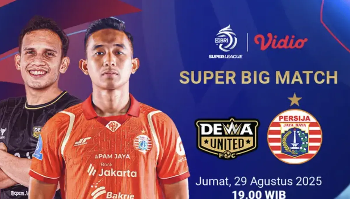 Link streaming Dewa United vs Persija Jakarta pekan keempat BRI Super League 2025/2026 eksklusif di Vidio (Sumber: Dok/Vidio.com)