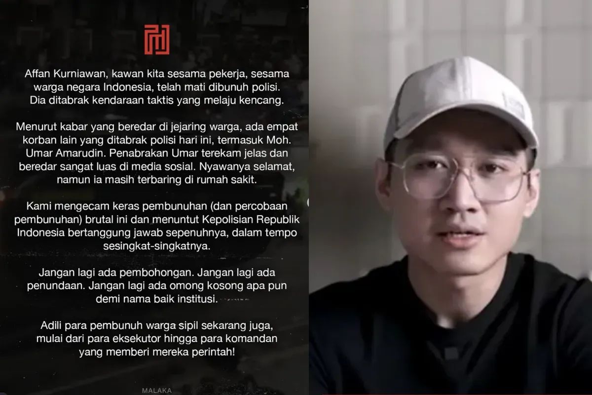 Heartbroken, what a tragedy. Nyawa melayang dari hasil sistem yang seharusnya melindungi rakyat. Miris kita dibodohi untuk optimis di tengah kebutaan dan ketulian pejabat,” -Raymond Chin- (Sumber: Instagram/@malakaproject dan @raymondchin)