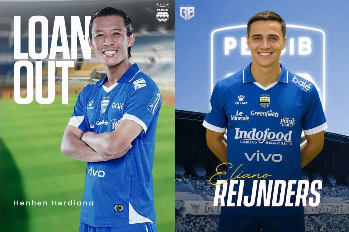 Update transfer pemain Persib Bandung. (Sumber: kolase Instagram/@persib/@gosballfc)