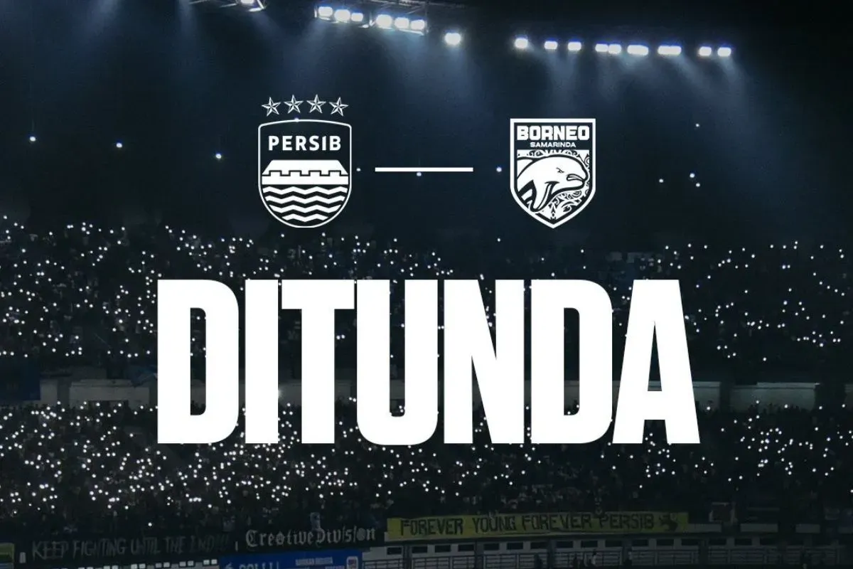 Pertandingan Persib vs Borneo FC ditunda (Sumber: X/@persib)
