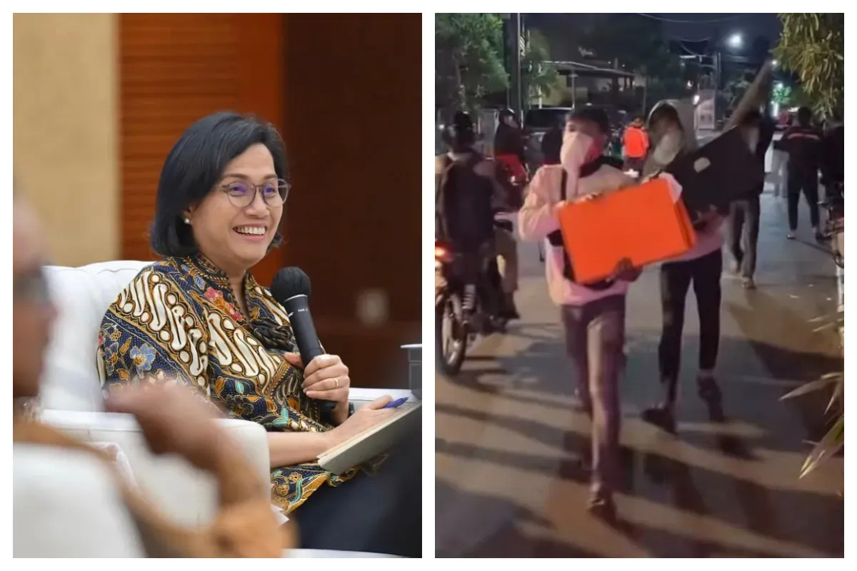 Kolase Kediaman Menteri Keuangan (Menkeu) RI, Sri Mulyani Indrawati, di Bintaro, Kota Tangerang Selatan, Banten, menjadi target amukan massa dan dijarah pada Minggu dini hari, 31 Agustus 2025. (Sumber: X/@msafarnurhan)