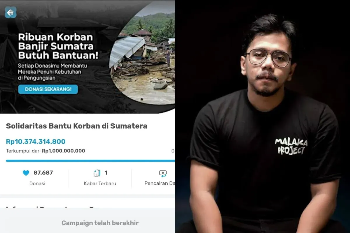Penggalangan donasi untuk korban banjir di Sumatera yang dilakukan Ferry Irwandi mencapai Rp10 miliar. (Sumber: Instagram)