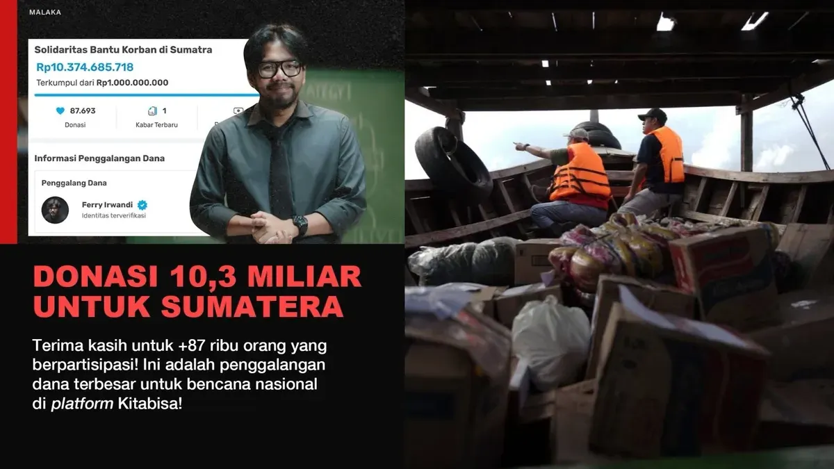 Aksi Donasi Banjir Sumatera Ferry Irwandi Tembus Rp10 Miliar dalam 24 Jam (Sumber: Instagram/@irwandiferry)