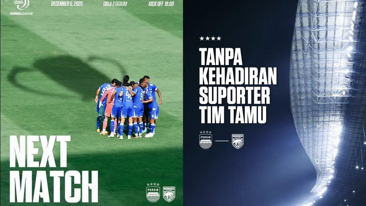 Ilustrasi pertandingan Persib Bandung vs Borneo FC di Super League 2025/2026. (Sumber: Instagram/@persib)