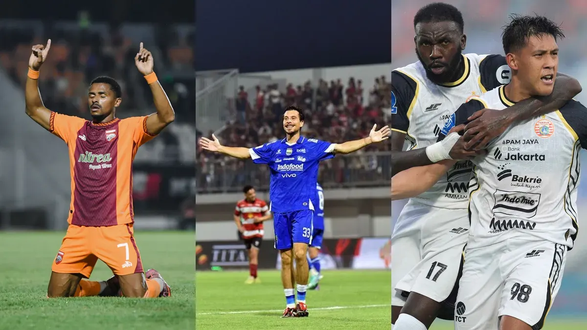 Potret pemain Borneo FC (kiri), Persib Bandung (tengah) dan Persija Jakarta (kanan). (Sumber: Berbagai Sumber)