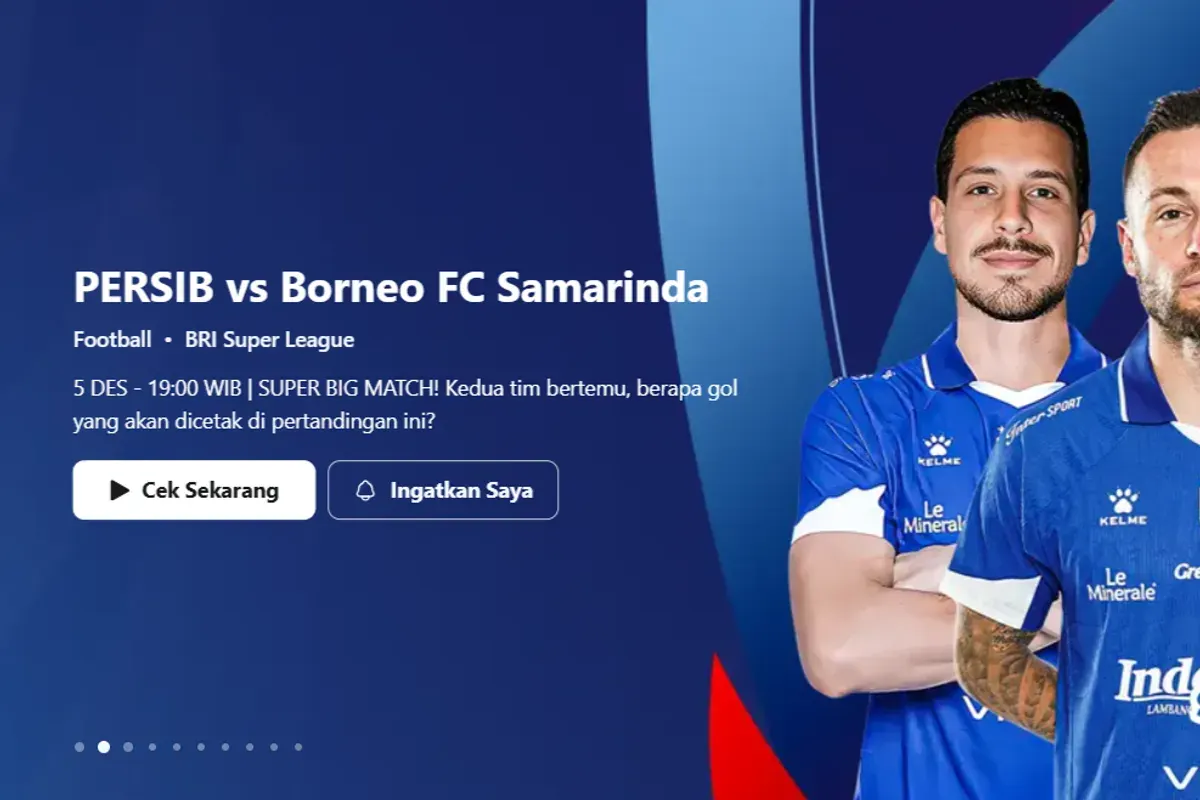 NONTON Live Streaming Persib vs Borneo FC hari ini (Sumber: Vidio/Vidio.com)