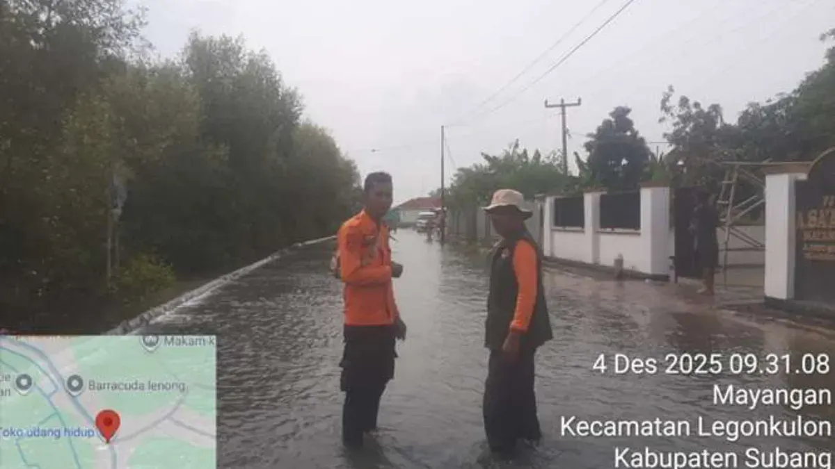 Potret banjir rob yang terjadi di wilayah Subang dan Indramayu, Jawa Barat. (Sumber: Pemprov Jabar)