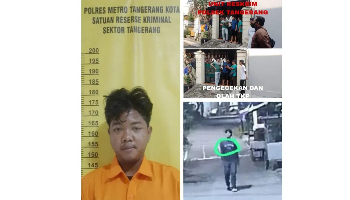 Foto kolase pengungkapan kasus curanmor di Kelurahan Sukasari, Kecamatan Tangerang, Kota Tangerang. (Sumber: Dok. Polsek Tangerang)