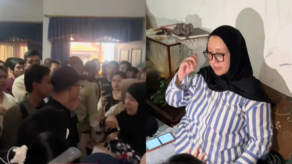 Potret Ayu Puspita (kiri) yang digeruduk oleh para korbannya. (Sumber: TikTok/@ces)