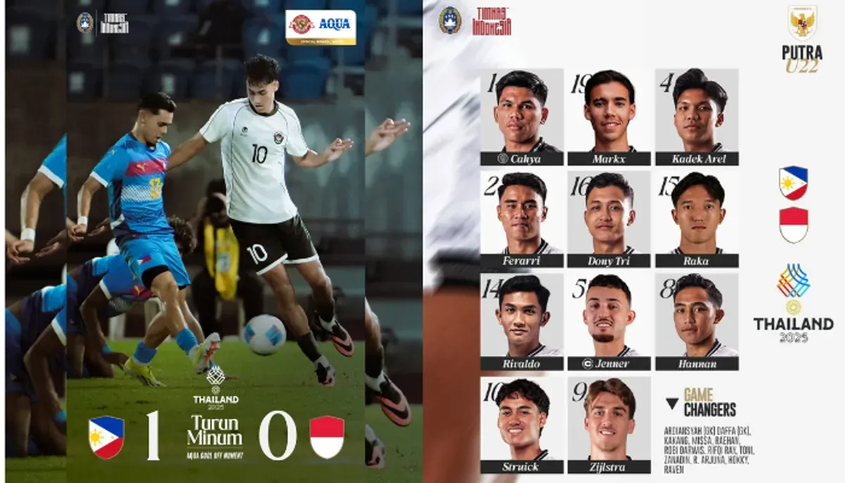 Hasil SEA Games 2025, Timnas Indonesia U22 kalah 0-1 dari Filipina. (Sumber: Instagram/@timnasindonesia)
