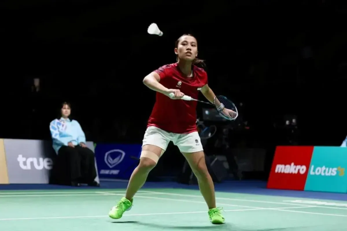 Mutiara Ayu Puspitasari, pebulitangkis putri Indonesia yang jadi penentu lolos ke final SEA Games 2025 usai menang di semifinal mengalahkan Siti Zulaikha dari Malaysia. (Sumber: PBSI)