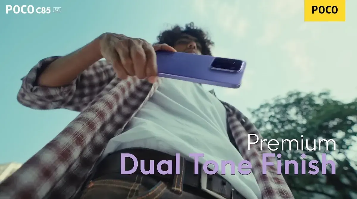 Bocoran spesifikasi dan perkiraan harga POCO C85 5G yang akan dirilis di India hari ini (Sumber: Youtube: POCO India)