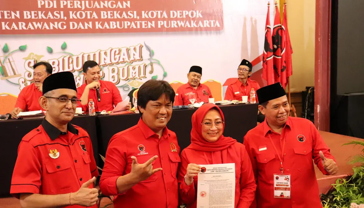 Jajaran pengurus baru DPC PDI Perjuangan Kota Depok periode 2025-2030 yang ditetapkan dalam Konfercab 2025. (Sumber: Dok. Humas DPC PDIP Kota Depok)