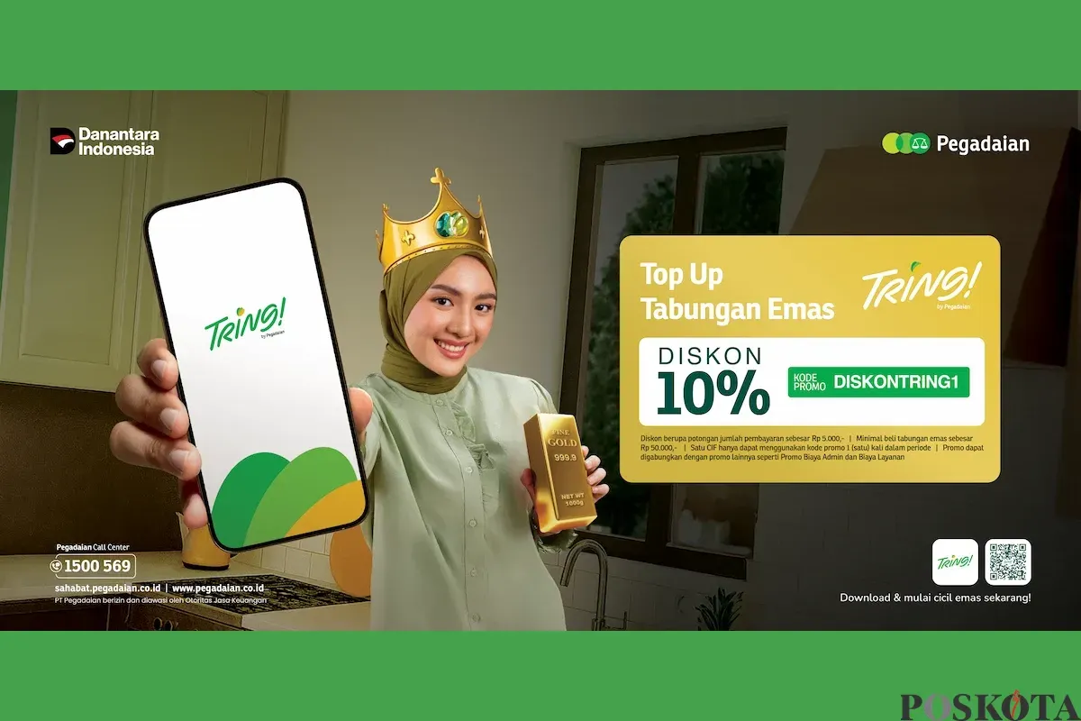 Aplikasi Tring! by Pegadaian bisa untuk nabung serta cicil emas. (Sumber: Sahabat Pegadaian)
