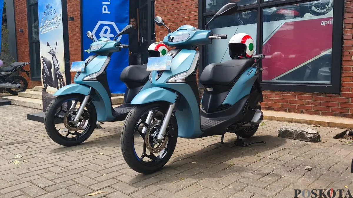 Motor matic Piaggio Liberty S 2025 hadir dengan desain lebih sporty, mesin i-get 125cc generasi baru. (Sumber: Poskota/Erwan Hartawan)