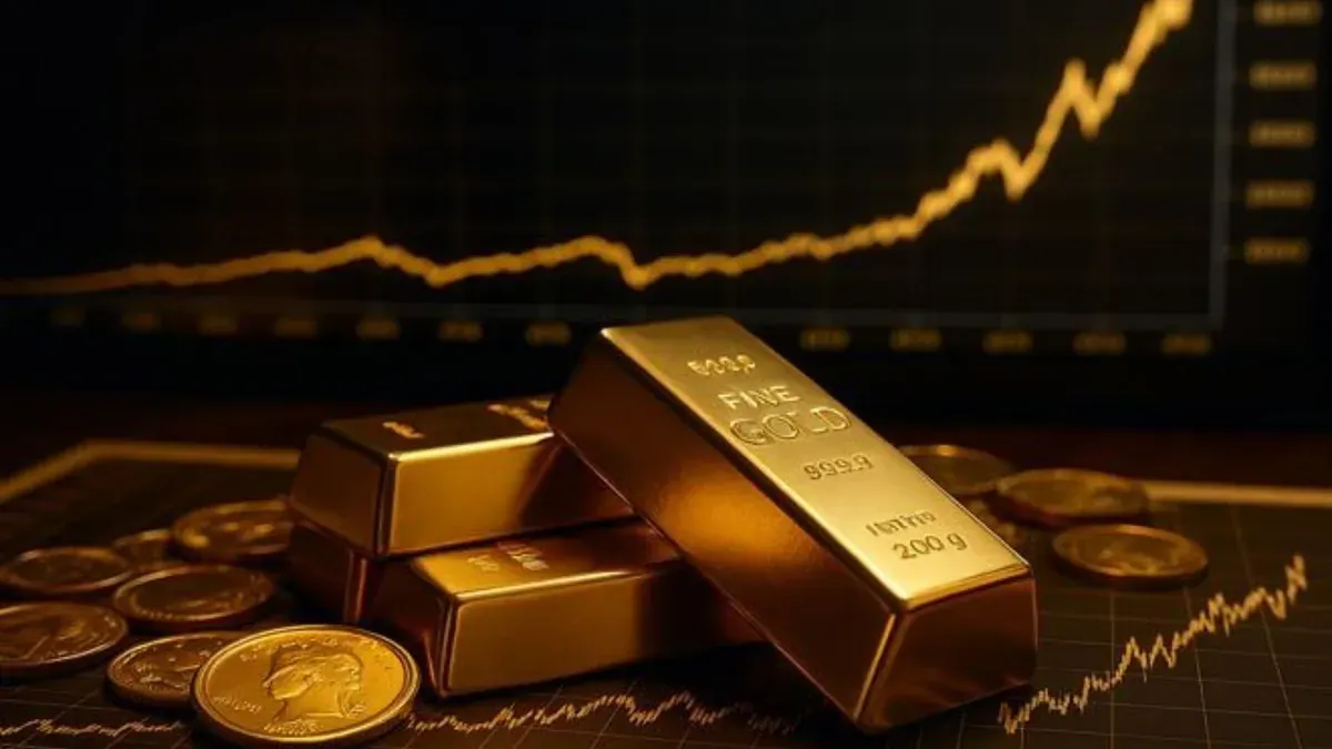 Ilustrasi emas batangan Antam, UBS, dan Galeri 24 yang menjadi pilihan utama masyarakat dalam investasi logam mulia di tengah dinamika ekonomi. (Sumber: Pinterest/Dove Investire)