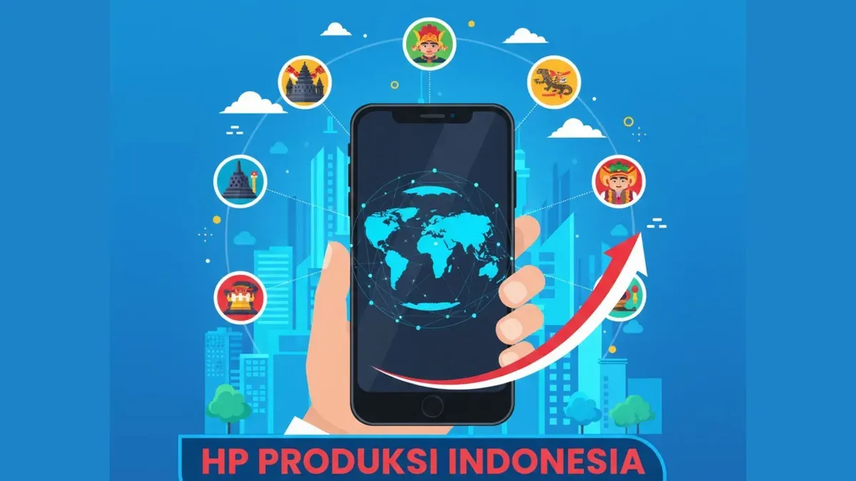 Ilustrasi hp produksi Indonesia (Sumber: Gemini AI)