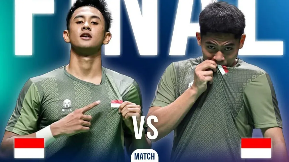 All Indonesian Final antara Alwi Farhan vs Moh. Zaki Ubaidillah di final SEA games 2025. (Sumber: Instagram/@badminton.ina)