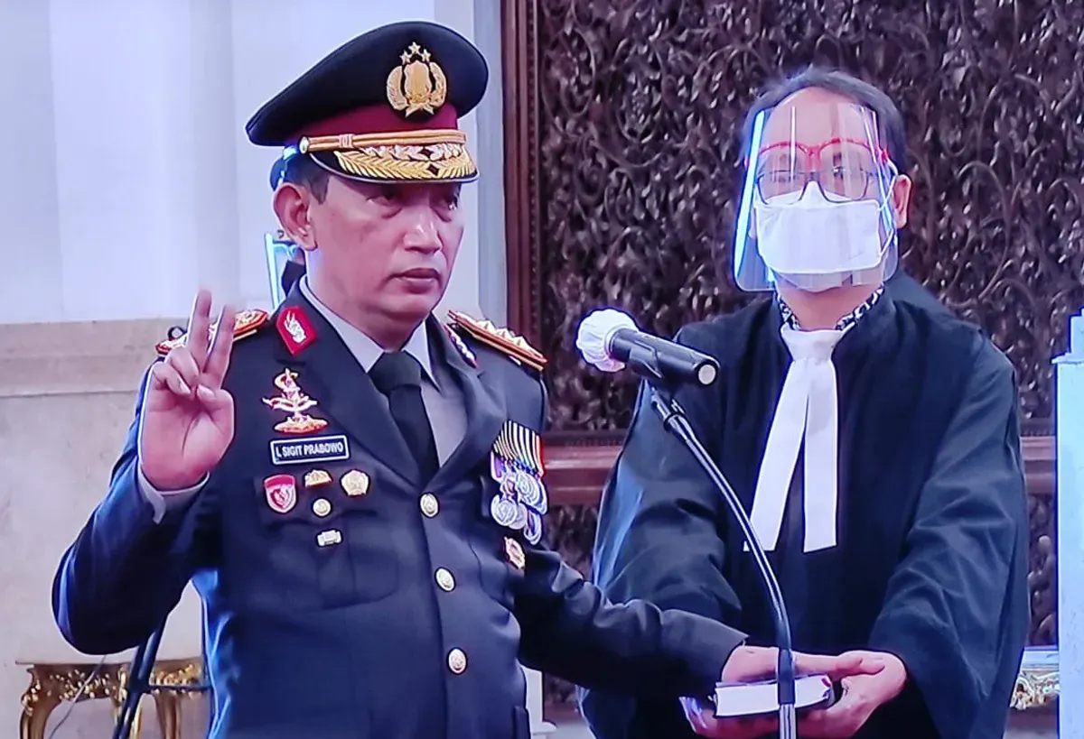 Ilustrasi, Listyo Sigit Prabowo saat dilantik jadi Kapolri di Istana Kepresidenan, Jakarta, Rabu, 27 Januari 2021. (Sumber: Dok. Polri)