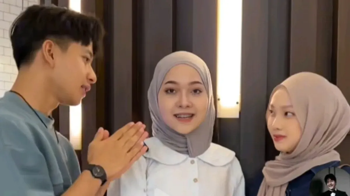 Yuka (kiri) kekasih Aya (tengah) diduga berselingkuh dengan Jule (kanan). (Sumber: TikTok/@Yusmankusumaa)