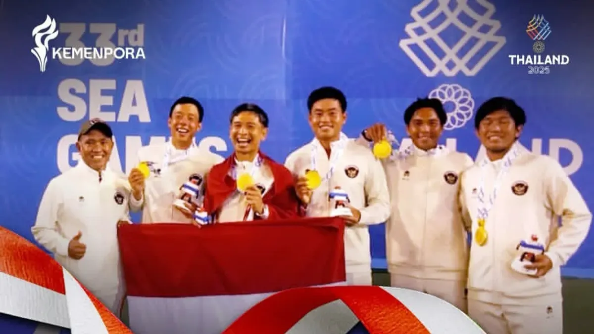 Tim tenis putra Indonesia sukses menyumbangkan emas di SEA Games 2025. (Sumber: Instagram/@kemenpora)