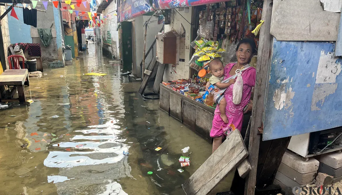 Ilustrasi, banjir pesisir (rob) terjang wilayah Muara Angke, Penjaringan, Jakarta Utara. (Sumber: POSKOTA | Foto: Pandi Ramedhan)