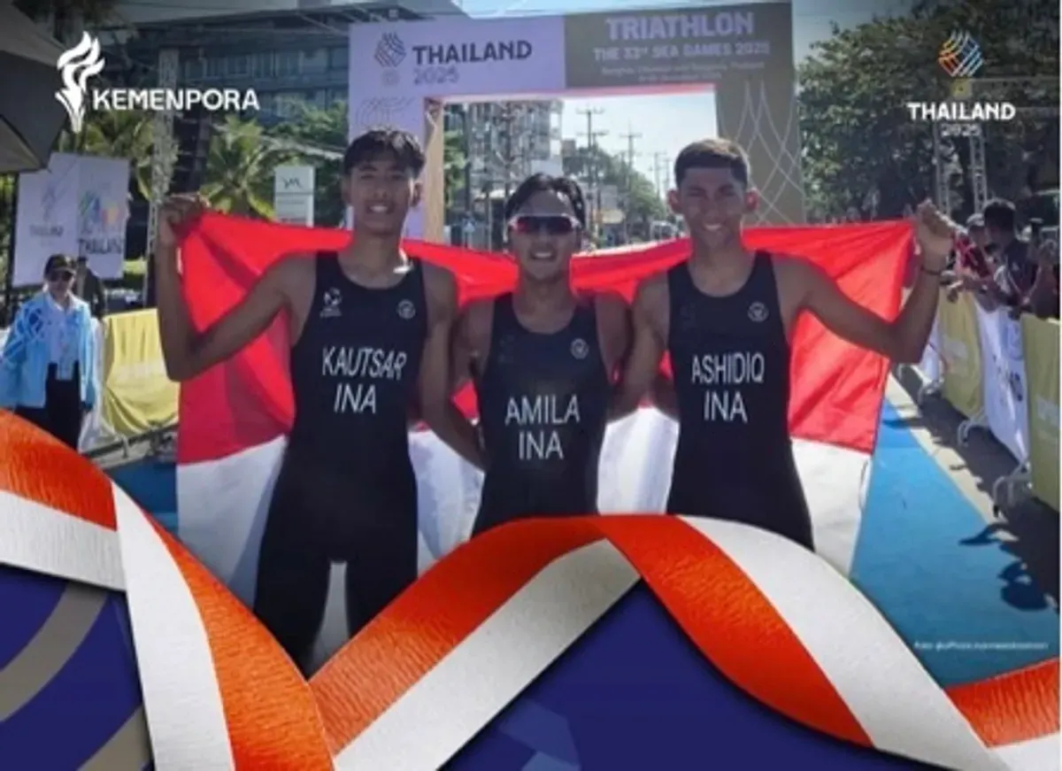 Indonesia berhasil menambah koleksi emas melalui cabor Triathlon di SEA Games Thailand 2025 (Sumber: Instagram/@kemenpora)
