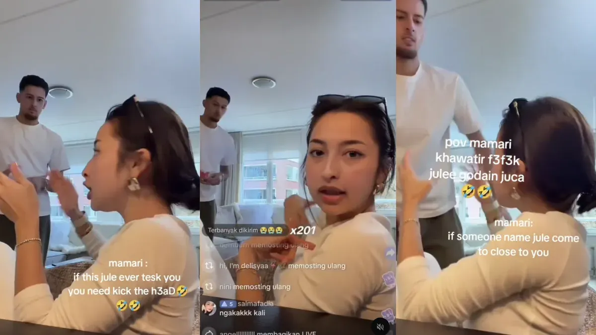 Jennifer Coppen saat siaran langsung di TikTok menanggapi isu dugaan perselingkuhan yang menyeret nama Jule dan kekasihnya, Justin Hubner. (Sumber: Threads/@nurmahmte)