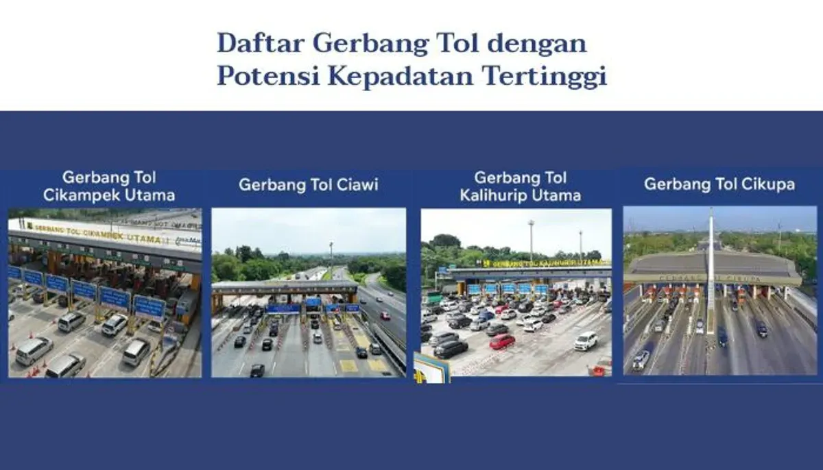 Berdasarkan data Jasa Marga, waspadai 4 gerbang tol rawan macet (Cikampek, Ciawi, Kalihurip, Cikupa) selama Libur Nataru 2025/2026. (Sumber: Instagram/@official.jasamarga)