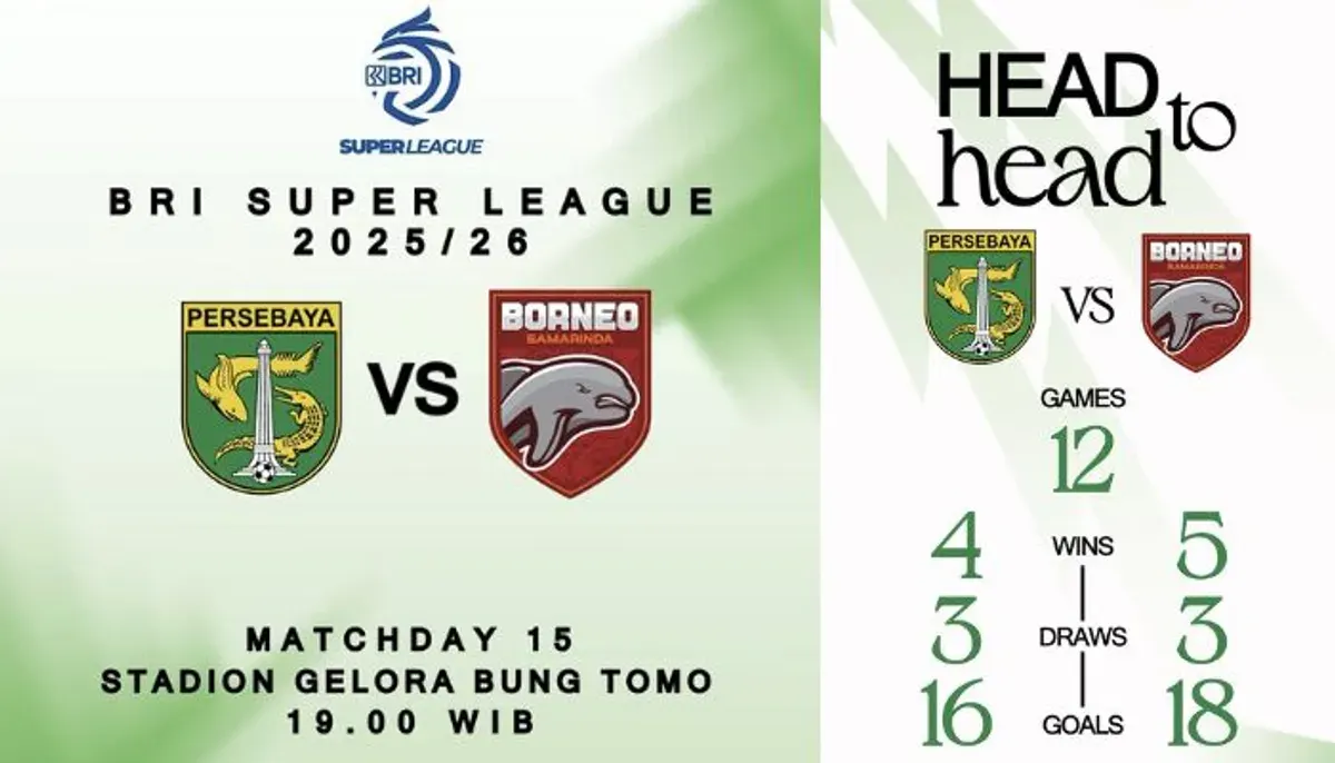 Live streaming Persebaya vs Borneo FC malam ini, Sabtu 20 Desember 2025 pukul 19.00 WIB. Tayang di Indosiar dan Vidio. (Sumber: Instagram/@officialpersebaya)