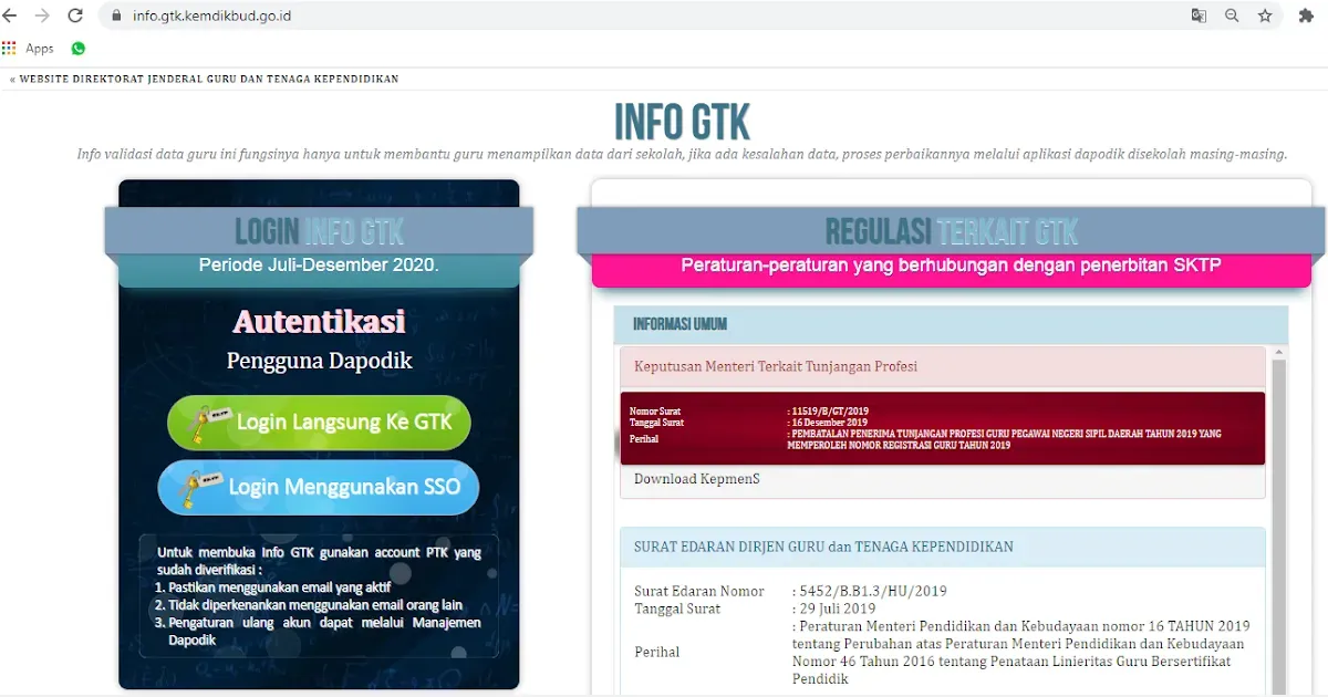 Halaman login Info GTK Kemdikbud 2025 yang kini lebih modern dan mudah digunakan. (Sumber: Istimewa)