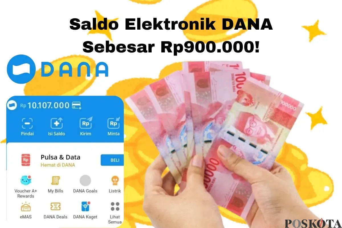 Aplikasi penghasil saldo elektronik DANA hingga Rp1 juta. (Sumber: Poskota/Arip Apandi)