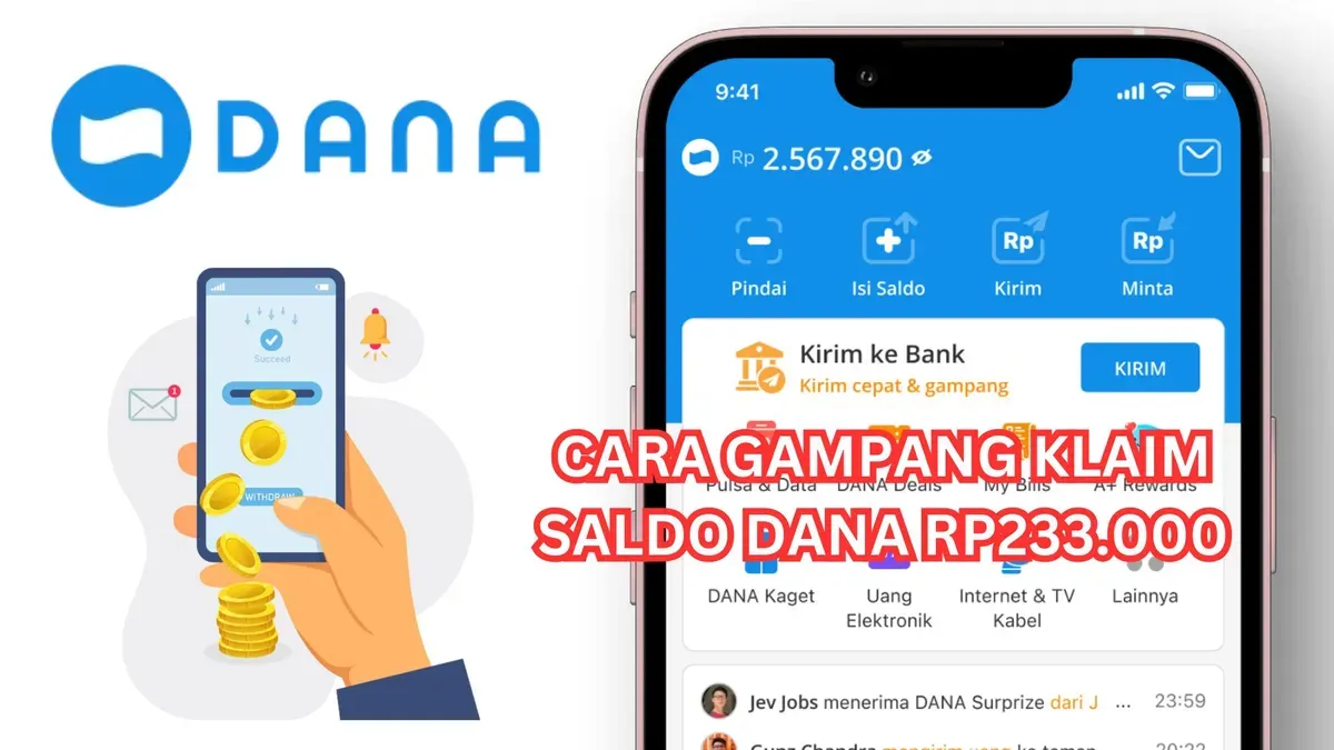 Cara klaim saldo DANA Kaget dengan klik amplop virtual berhadiah.