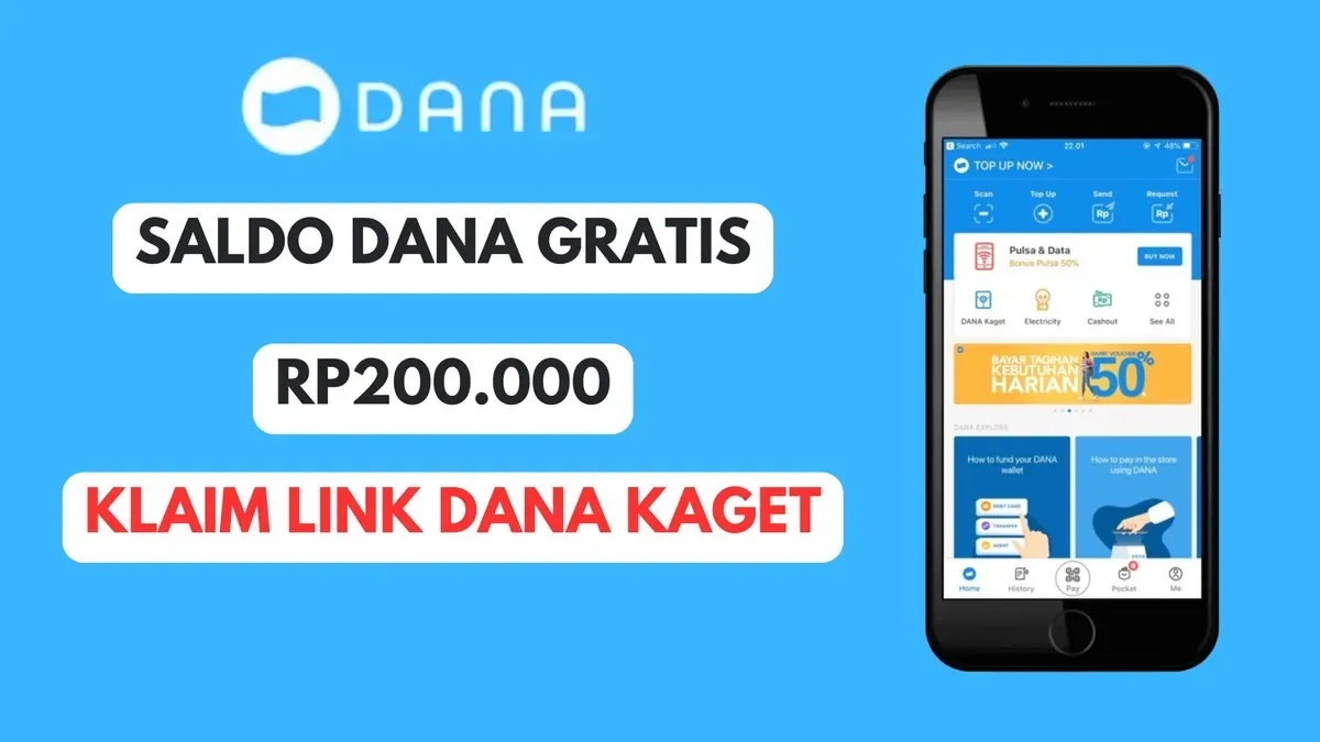 Saldo DANA Gratis hingga Rp200.000 berhasil cair ke dompet elektronik via link DANA kaget terbaru hari ini (Sumber: Poskota/Herdyan Anugrah Triguna)