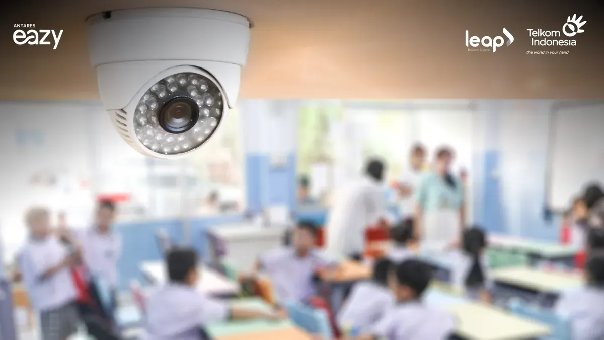 Antares Eazy IP Camera berteknologi AI yang dirancang khusus untuk mendeteksi dan mencegah bullying di sekolah. (Sumber: Dok. Telkom)