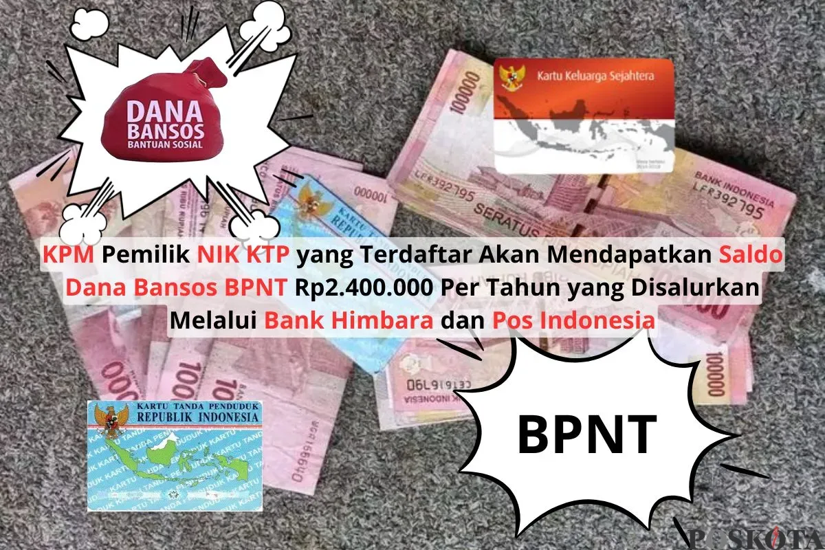 Informasi mengenai KPM pemilik NIK KTP yang terdaftar akan mendapatkan saldo dana bansos BPNT Rp2.400.000 Per Tahun (Sumber: Poskota/Insan Sujadi)