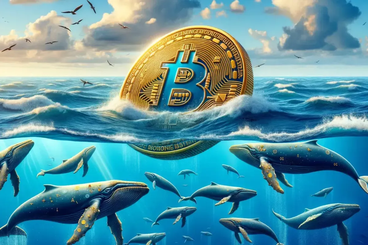 Ilustrasi mata uang kripto Bitcoin yang terus dikoleksi oleh investor besar yang disebut Whale. (Sumber: Watcher Guru)